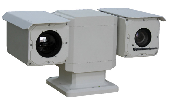 Network Dual Video Long Range PTZ Camera Integrate With thermal and visible camrea, can detect fire and human activity