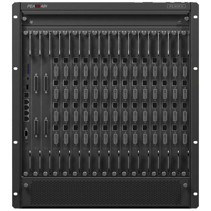 Full HD Video Matrix Powerful Video Wall Function For Hybrid Video Input / 18-Slot Modular Chassis